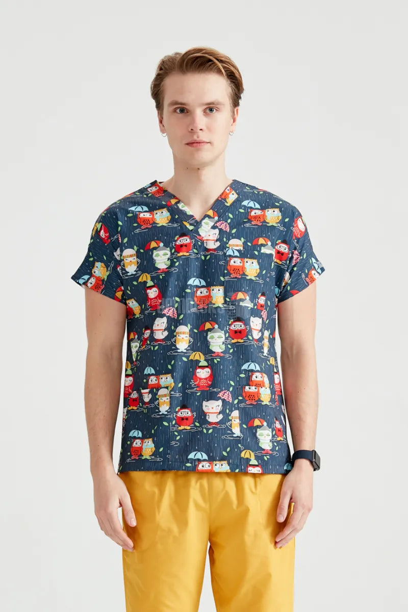 Navy Owl - Férfi - Elasztán Blúz Nyomattal
